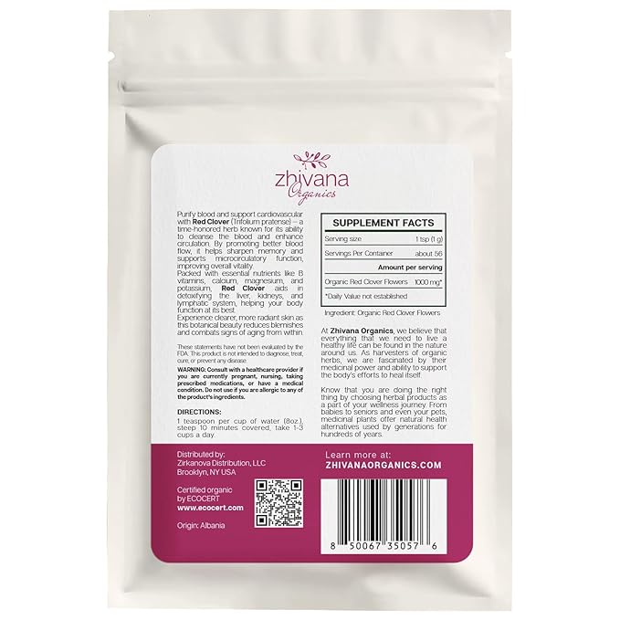 Super Value Pack 5 LB - Organic Red Clover Blossoms – Loose Dried Flowers – Edible Grade for Herbal Tea Blends - Bloomnest
