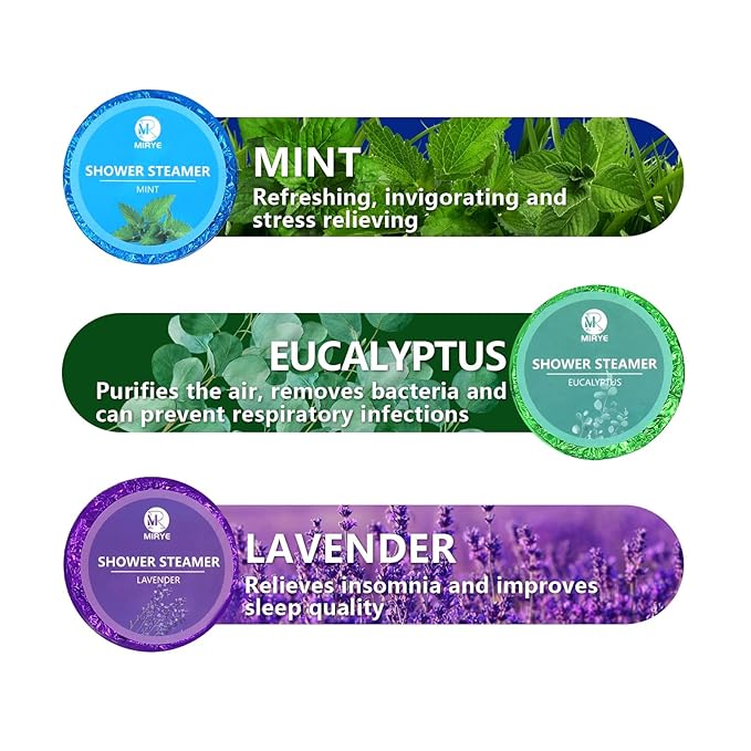 Shower Steamers Aromatherapy Gifts for Women, 18-Pack Organic Eucalyptus Lavender Mint Essential Oil Shower Bombs, Self Care Stress Relief Birthday or Christmas Stocking Stuffers Gifts for Her/Him - Bloomnest
