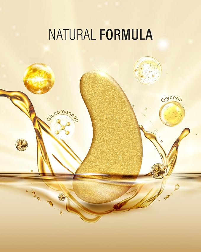 24k Gold Under Eye Patches (8 Pairs), eye mask, Collagen Skin Care Products, Eye Patches for Puffy Eyes, eye masks for dark circles and puffiness - Bloomnest