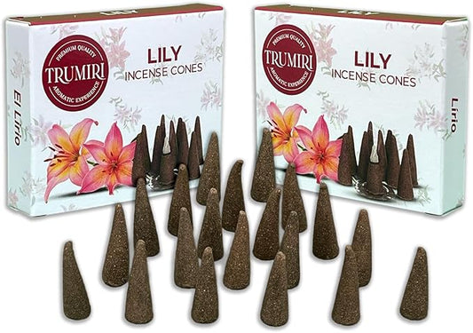 Lily Incense Cones - Dual Pack of 10 - Scented Cone Incense TRUMIRI