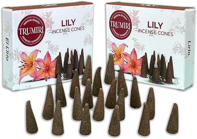 Lily Incense Cones - Dual Pack of 10 - Scented Cone Incense TRUMIRI