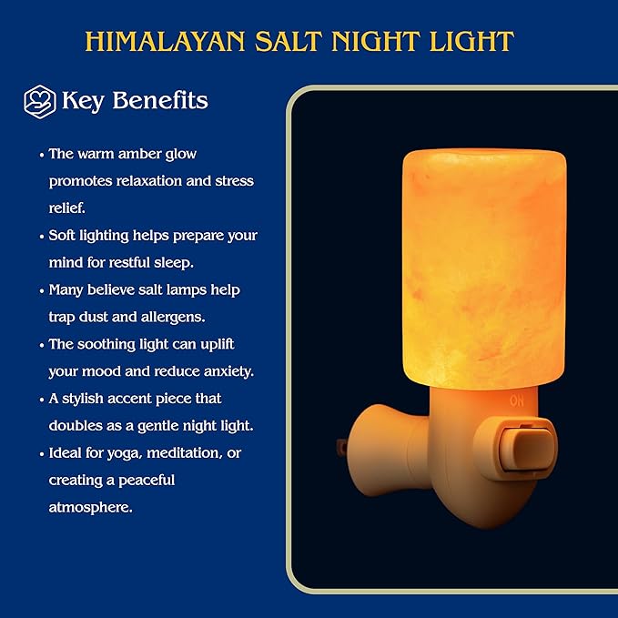 Himalayan Rock Salt Night Light Cylinder Shape 2Pack - Bloomnest