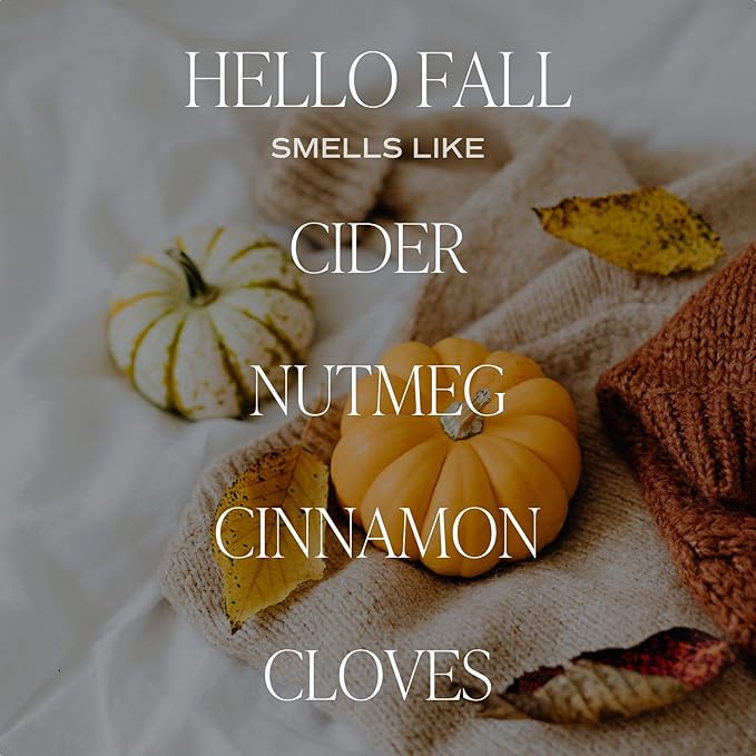 Sweet Water Decor Hello Fall Candle - Cinnamon Apples Cloves & Nutmeg Fall Scented Candle for Home Decor - 100% Cotton Wick Halloween Candle with 40 Hour Burn Time - Made in The USA - 9oz Clear Jar - Bloomnest