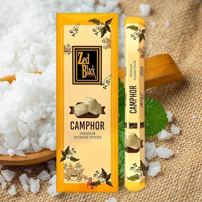 Zed Black Camphor Incense Sticks – 20 Sticks per Box, 6 Boxes Inside (Total 120 Sticks) | Premium Camphor Fragrance for Pooja, Meditation & Relaxation. - Bloomnest
