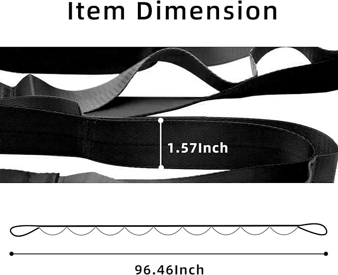 SANKUU Yoga Straps Stretching Strap with 12 Loops Workout Poster, Straps for Stretching Physical Therapy Equipment Long Stretch Out Bands for Exercise, Pilates and Gymnastics for Women Men - Bloomnest