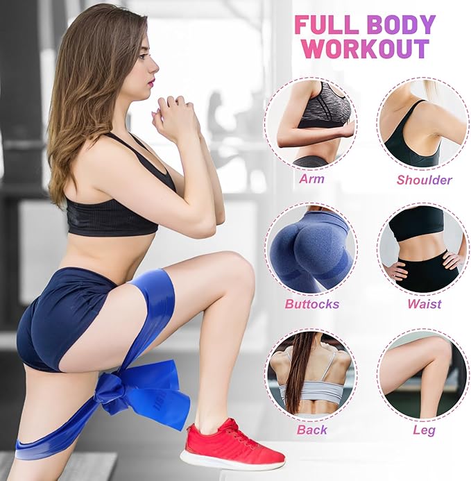 5 Pcs Resistance Bands, Professional Exercise Bands Elastic Stretch Bands for Fitness Yoga Pilates Stretching Strength Training, Workout Bands for Women and Men Home Gym - Bloomnest