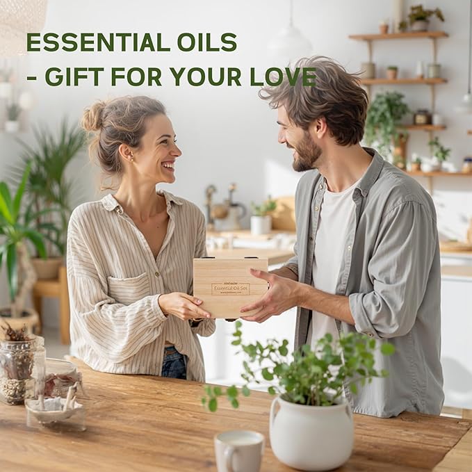 Essential Oils for Diffusers for Home – 20-Pack Essential Oil Set for Sleep & Refreshing Scents – Premium Aromatherapy Diffuser Oils Scents for Home in Wooden Gift Box, Best Gift for Any Occasion - Bloomnest