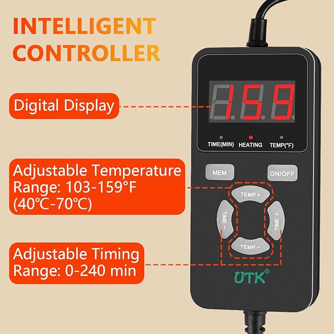 UTK Shoulder Heating Pads for Rotator Cuff Pain, Far Infrared Heating Pad for Shoulder, Shoulder Wrap with Natural Jade & Auto Shut Off & Smart Controller, Larger Size Shoulder Straps Gifts for Men - Bloomnest