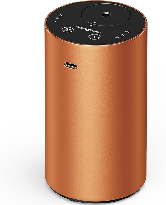Waterless Essential Oil Diffuser, Rechargeable Scent Diffusers with 3 Mist Levels & Timers, Portable Aromatherapy Diffuser for Home Car Room Studio Office, Cosmic Orange - Bloomnest