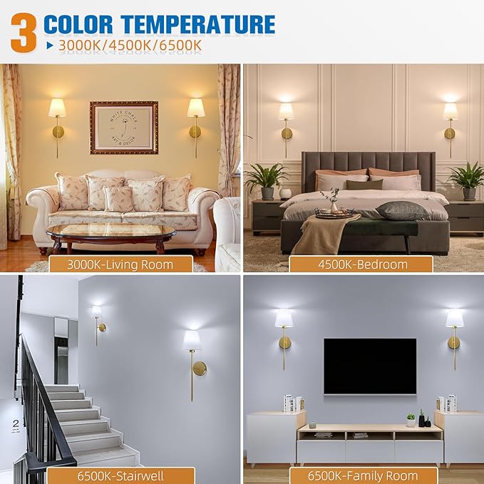 NIORSUN Battery Operated Wall Sconce Set of 2,Gold Rechargeable Wall Lights with 5200mAh Dimmable Bulbs and Remote,10 Colors Wireless Wall Lamps for Bedroom Living Room Hallway Decor - Bloomnest