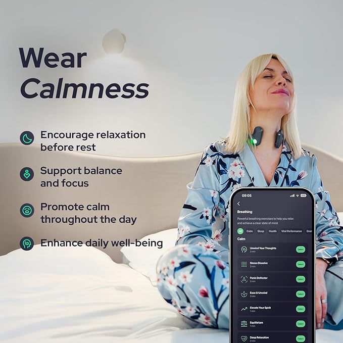 Pulsetto Wellness Wearable with Vagus Nerve Support – Patented Neuro Technology for Relaxation, Stress Balance, Focus, and Restful Sleep
