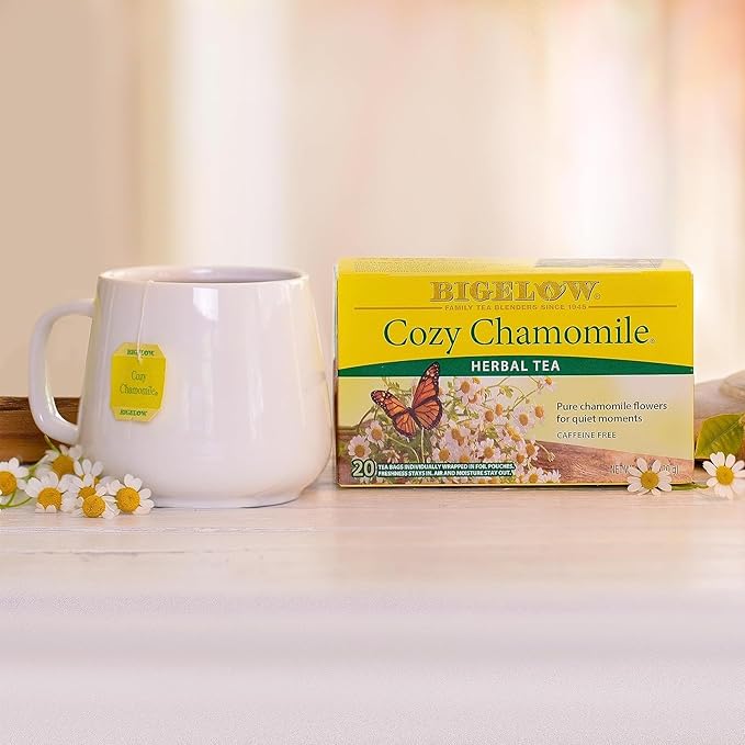 Bigelow Tea Cozy Chamomile Herbal Tea, Caffeine Free Tea with Chamomile Flowers, 20 Count Box (Pack of 6), 120 Total Tea Bags - Bloomnest