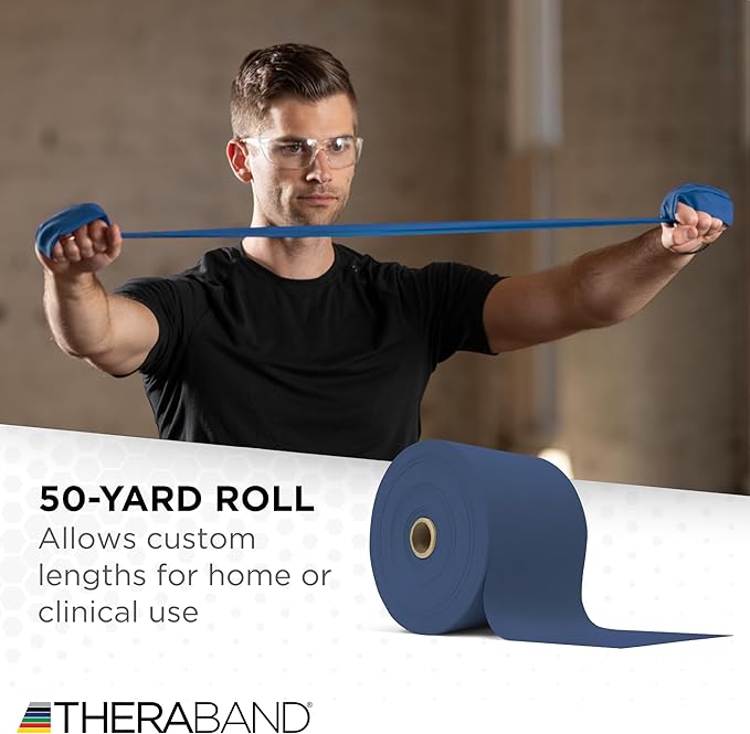 THERABAND Resistance Band, Black, Special Heavy, 50-Yard Roll, Latex Elastic Band for Exercise - Bloomnest