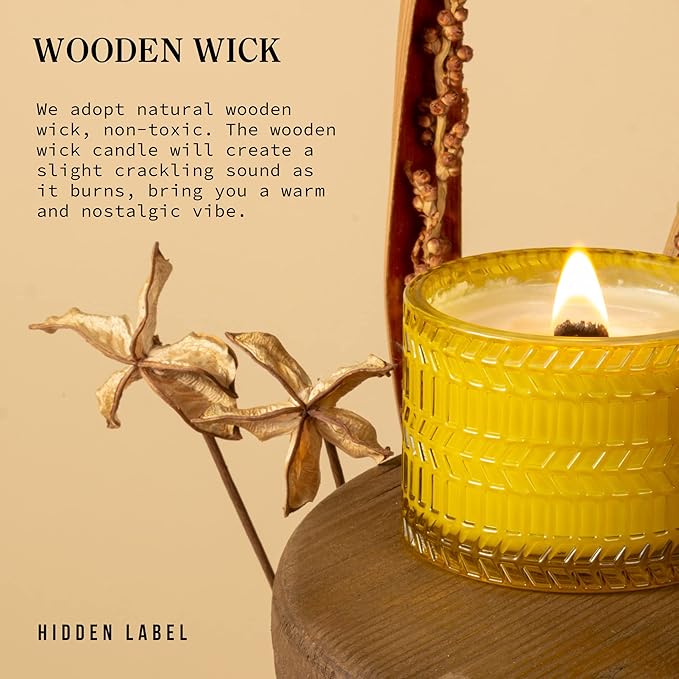 Fall Candles, Wild Warm Vanilla Scented, 7.4 oz, Crackling Wood Wick Candle for Home Scented, Natural Candles Non Toxic, Long Lasting-Clean Burn,Decorative Candle Gift for Women - Bloomnest