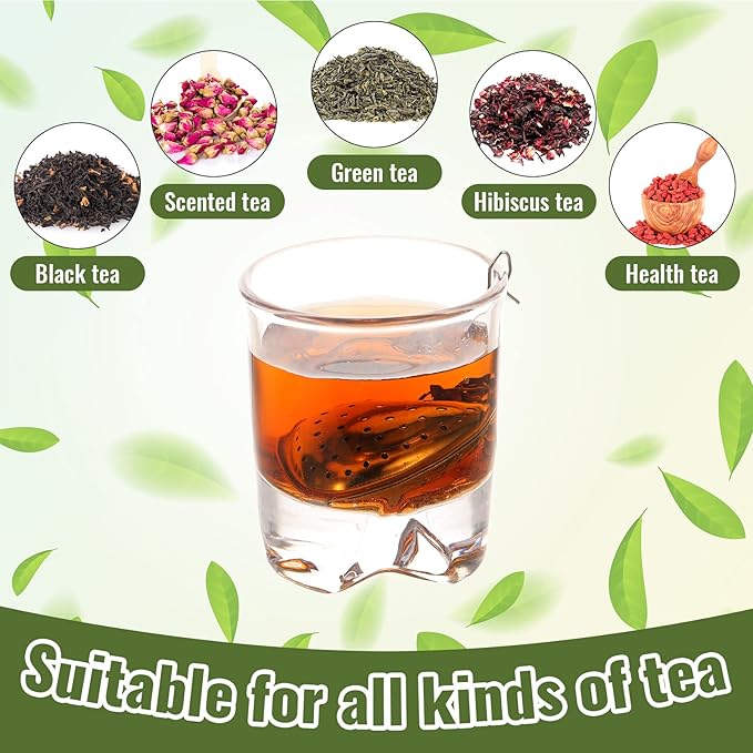 Sumind 50 Pcs Stainless Steel Tea Strainer Ball Infuser Loose Leaf Steeper Interval Diffuser Heart Shape Mesh Filters with Extended Chain Hook for tea party Seasonings Cup Bottle(Silver) - Bloomnest