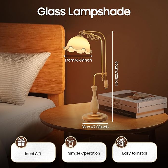 Flower Bedside Lamp Modern Table Reading Lamps Decorative Nightstand Desk Light with Flower Shaped Lampshade for Bedroom Dresser Home Decor - Bloomnest