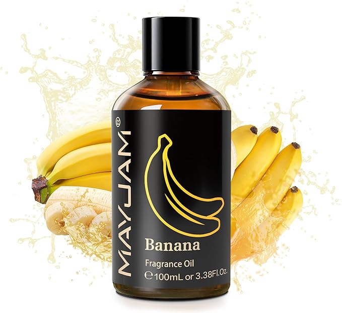 MAYJAM 100ML/3.38FL.OZ Banana Fragrance Oils with Glass Dropper, Essential Oils for Diffusers for Home, Long Lasting Scented Oils for Diffusers Soap Candle Making - Bloomnest
