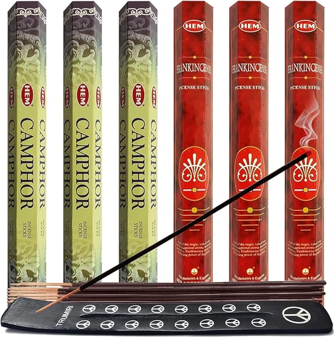 TRUMIRI Camphor & Frankincense Incense Sticks & Holder Bundle Variety Pack From Hem Trumiri Insense Inscents Insencents Insence