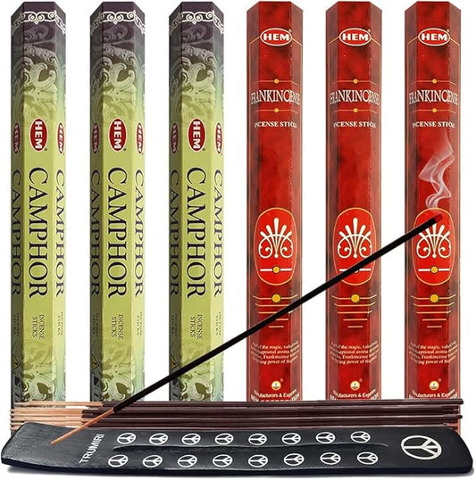 TRUMIRI Camphor & Frankincense Incense Sticks & Holder Bundle Variety Pack From Hem Trumiri Insense Inscents Insencents Insence