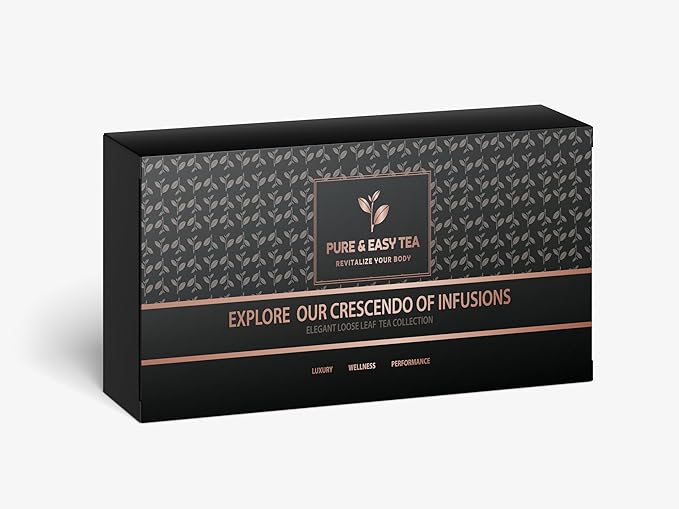 Pure And Easy Tea, Premium Loose Leaf Tea Sampler Set, 30-Count Variety Pack with 10 Herbal & Caffeinated Flavors, Natural Wellness & Luxury Tea Gift Box, 150g - Bloomnest