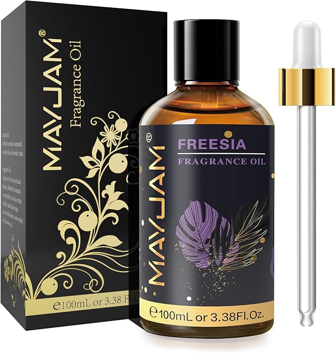 MAYJAM 100ML/3.38FL.OZ Freesia Fragrance Oils with Glass Dropper, Essential Oils for Diffusers for Home, Long Lasting Scented Oils for Diffusers Soap Candle Making - Bloomnest