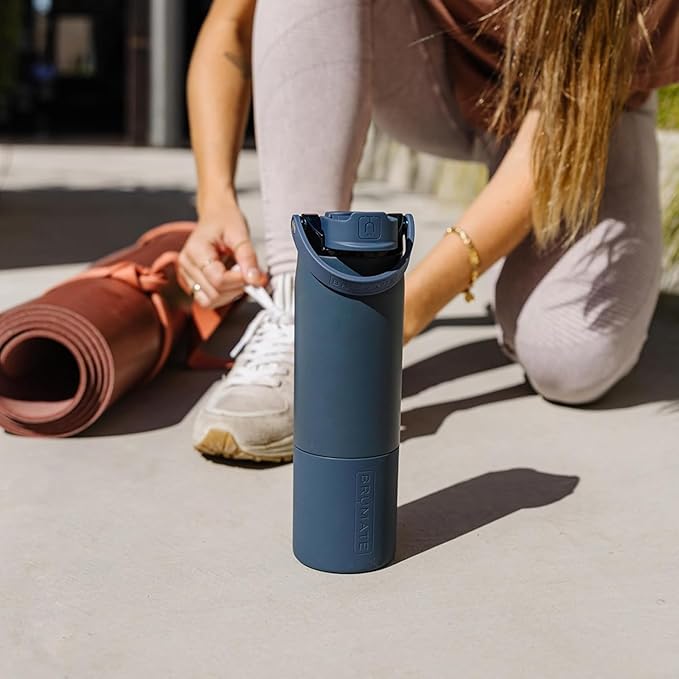 BrüMate Rise 35oz Water Bottle With 100% Leakproof Covered Silicone Straw | Insulated Stainless Steel Water Bottle With Removable Straw | Fast Flow | Soft Sip Silicone Spout | BPA-Free (Violet Crush) Br%C3%BCMate