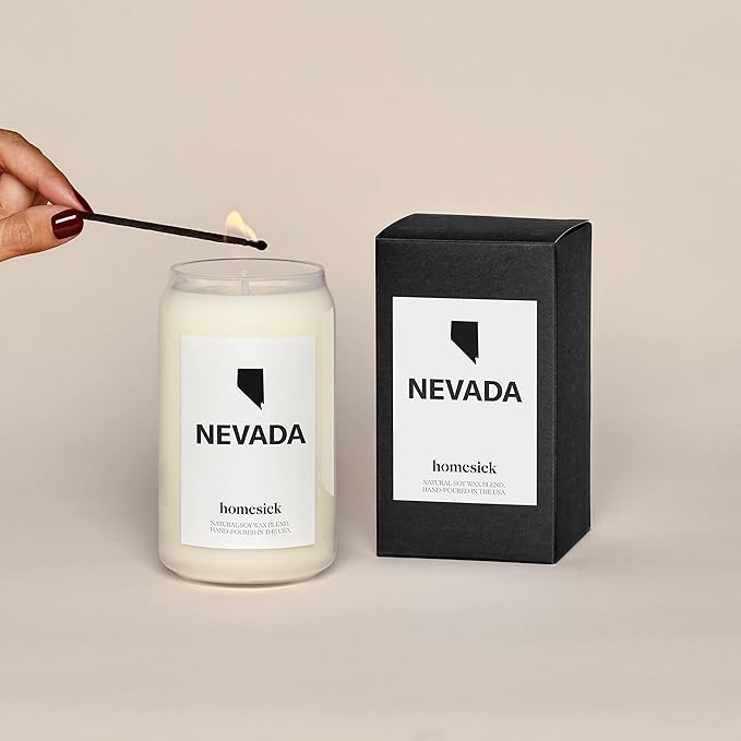 Homesick Premium Scented Candle, Nevada - Scents of Lemon, Orange, Patchouli, 13.75 oz, 60-80 Hour Burn, Natural Soy Blend Candle Home Decor, Relaxing Aromatherapy Candle - Bloomnest