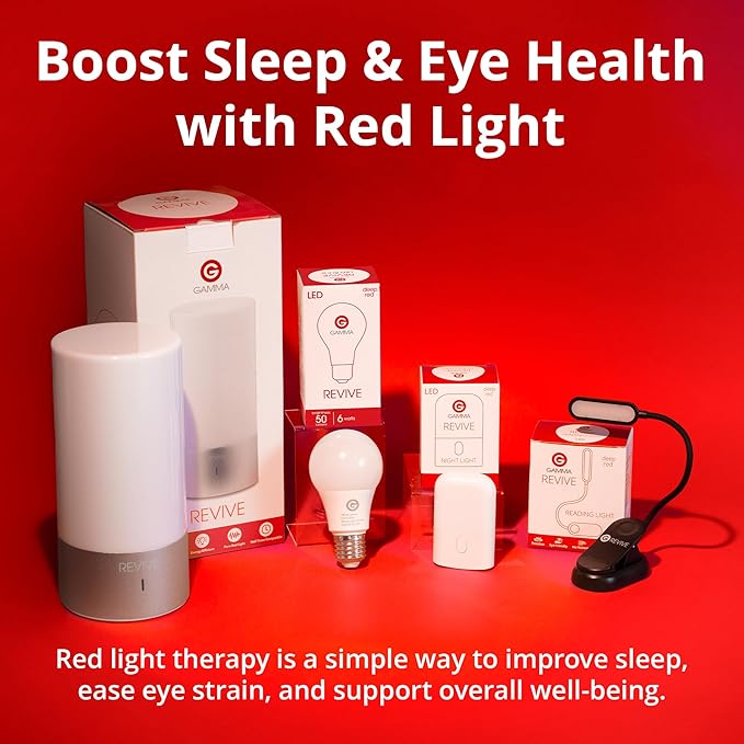 Revive - 670nm Red Reading Light by Gamma - Sleep Therapy - Melatonin Promoting Natural Sleep Aid - Bloomnest