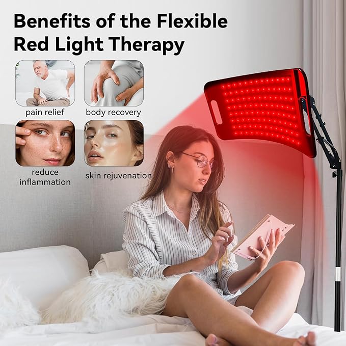 Infrared Light Therapy Panel with Stand, 660nm Red Light and 850nm Near Infrared LED Red Light Therapy Device at Home SWIRISE