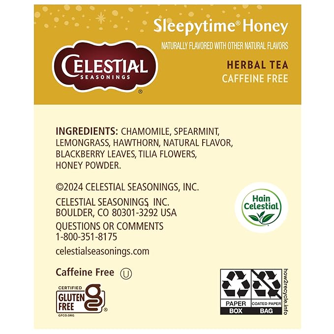 Celestial Seasonings Sleepytime Herbal Tea, Honey, Caffeine Free Sleep Tea, 20 Tea Bags Per Box (Pack of 6) - Bloomnest