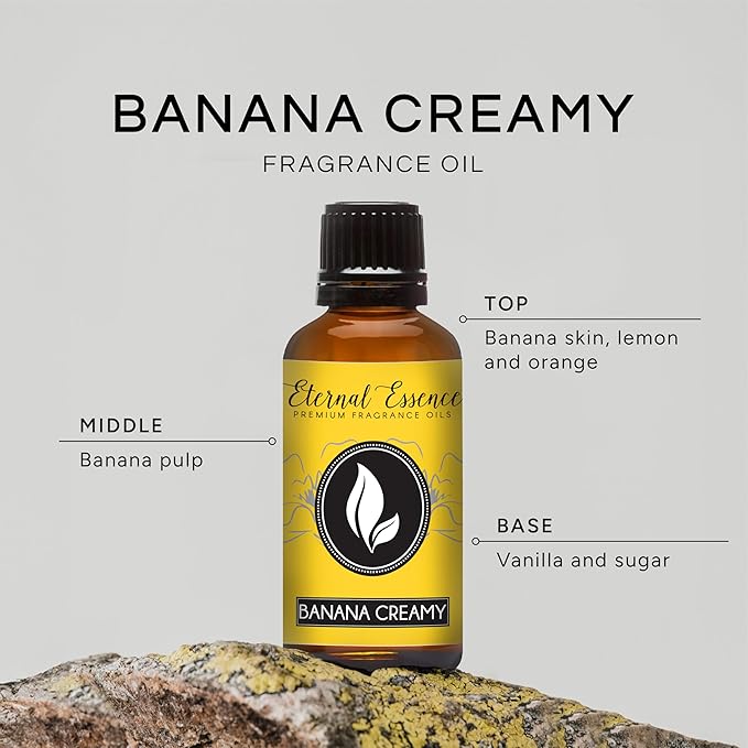 Eternal Essence Oils Banana Creamy 30ml Premium Fragrance Oil - for Candle, Soap Making, Aromatherapy, Diffusers, Home Care, & Humidifiers EternalEssenceOils