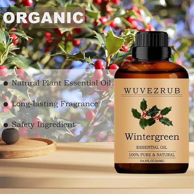 Wintergreen Essential Oils, 240ML Pure and Natural Essential Oil for Aromatherapy Diffuser - Wintergreen /8 Fl Oz - Bloomnest
