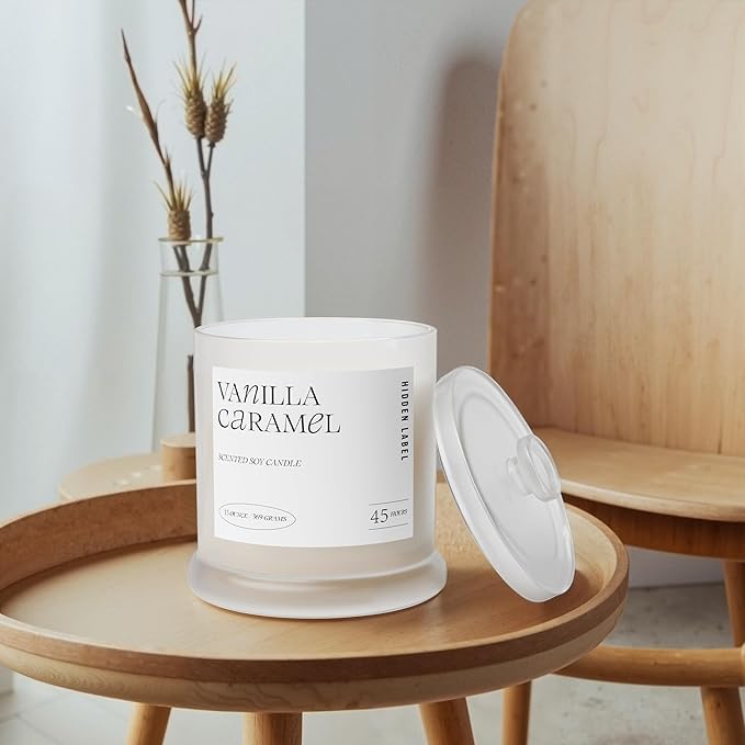 Fall Candles Vanilla Caramel Scent, Big Soy Candle for Home Scented, 13oz /75H Natural Candles Non Toxic | 2 Wick Aromatherapy Candle for Home Decor, Stress Relief & Relaxation - Bloomnest