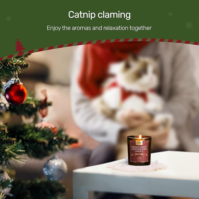 Odor Eliminating Candle, Berry Rum Scented Candle, Pet-Friendly Soy Candles for Christmas, 60 Hours, 7 oz - Bloomnest
