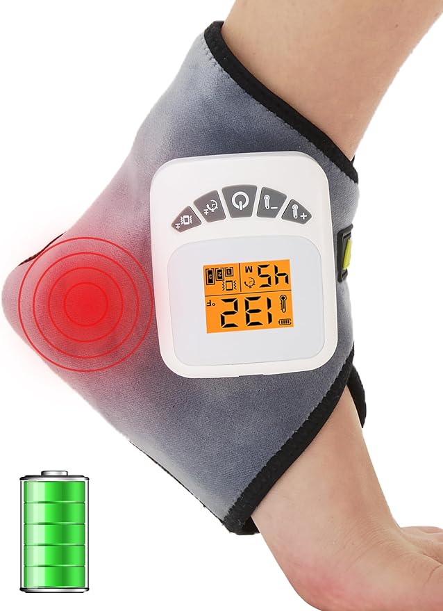 CAMECO 2-in-1 Cordless Ankle Massager with Heat for Achilles Tendinitis, 5000mAh & 104℉-140℉ Heated Ankle Heating Pad with Massage for Arthritis Pain Relief, Portable Heated Foot Warmer Wrap