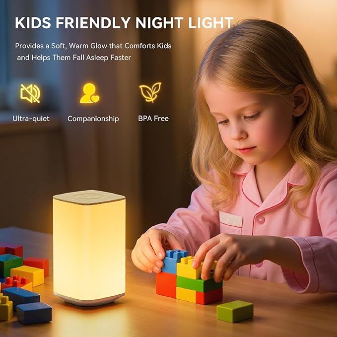 Auxmir Nursery Night Light for Kids, Touch Dimmable Night Lamp with 256 RGB Color Changing for Baby Adult, Breastfeeding, Sleep Aid, 4000mAh Rechargeable Bedside Table Lamp with Timer, Soft Eye Caring - Bloomnest