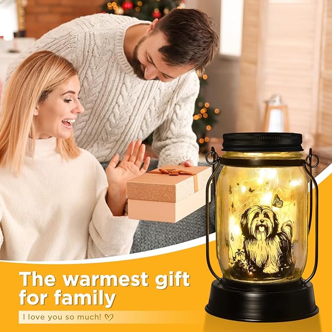 kyoryuger Shih Tzu Gifts for Women/Men Shih Tzu Solar Lanterns Dog Mom Birthday Dog Lovers Lantern Pet Loss Pet Memorial Lights Solar Garden Decoration for Yard, Patio,Backyard,Porch Torches Light - Bloomnest