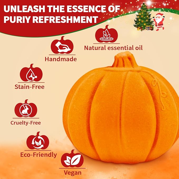 Bath Bombs Christmas Gifts for Women & Men Pumpkin Spice - Stocking Stuffers for Teen Girls Giftable Packaging, Natural Organic Relaxing, Vanilla/Coffee/Cinnamon/Nutneg Scent, White Elephant Gifts - Bloomnest