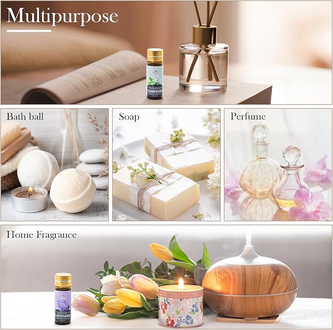 Essential Oil Set, 40 Pcs Aromatherapy Essential Oils for Diffusers for Home, 5ML Fragrance Gift Set for Skin, Soap Making, Massage, Hair Care, DIY Candle and Perfume Making - Bloomnest