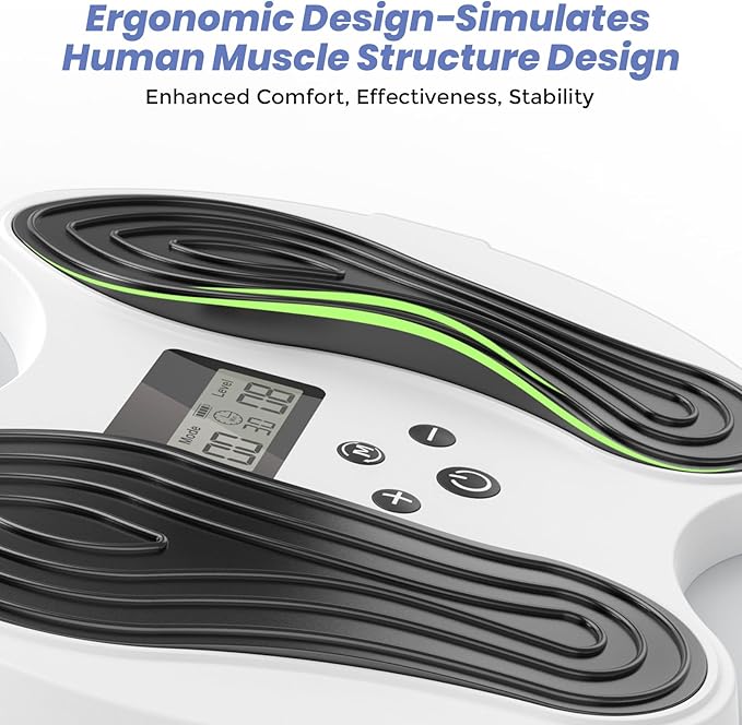 EMS Foot Massager for Neuropathy Relief, TENS Foot Nerve Circulation Stimulator for Pain Relief, Muscle Stimulator with 4 Body Pads, Relieves Swelling, Cramps, Plantar Fasciitis - Bloomnest