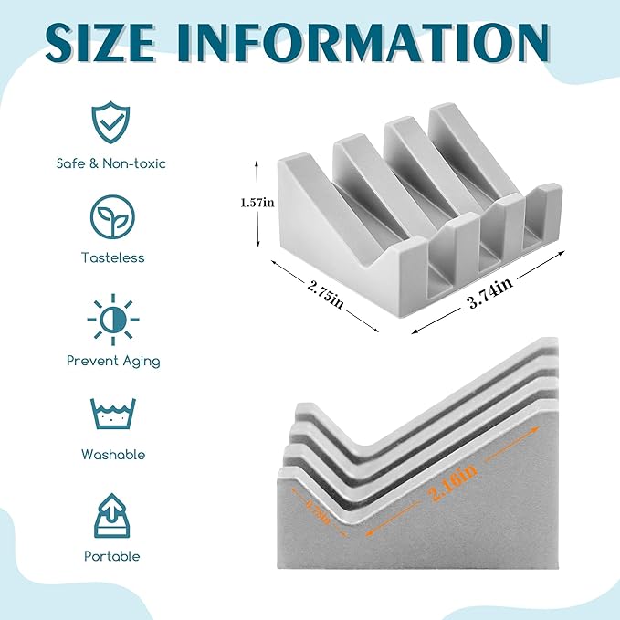 Self Draining Soap Dish Holder,Silicone Soap Dish,for Bathroom,Kitchen, Sponges，Can Extend Soap Life，Keep Soap Bars Dry and Easy Cleaning (Light Grey,1-Pack) - Bloomnest
