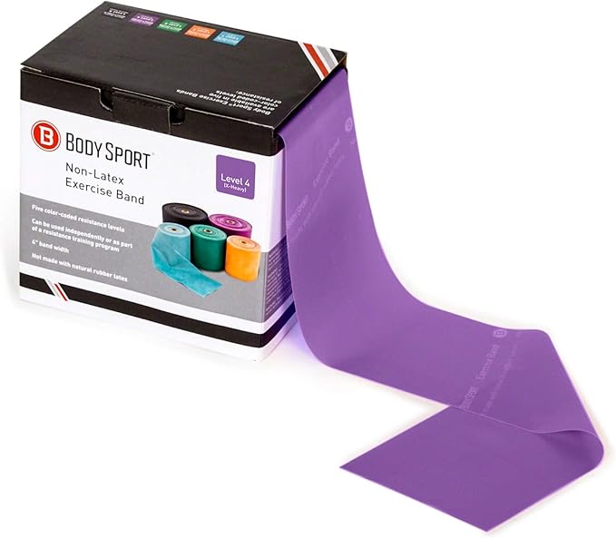 Body Sport Exercise Band, 50 yd. x 4 in. Roll - Home & Gym Fitness Equipment for Stretching, Strength Training & Physical Therapy - Bloomnest