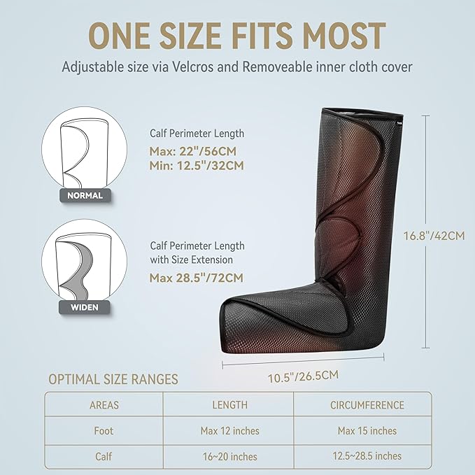 FIT KING Air Compression Leg and Foot Massager with Heat for Circulation and Pain Relief Helpful for Swollen Legs Edema RLS - Great Gift for Women Parents Friends - Bloomnest