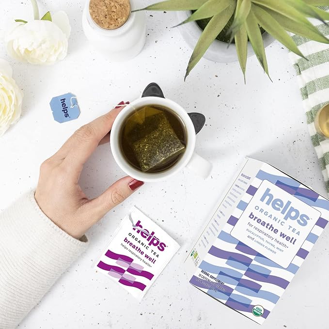 HELPS TEAS | Helps Breathe Well Tea | Organic herbal blend of Eucalyptus, Thyme, Tila and Mint that clear your sinuses and strengthening your inmune system | 16 Tea Bags - Pack of 3 | - Bloomnest