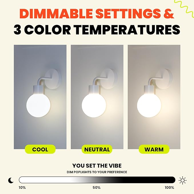 Wireless Wall Sconce (Shark Tank) Rechargeable & Dimmable LED Light w/App Control & Damage-Free Install, Moveable Modern Ambient Lighting for Elegant Home & Bedroom Decor | Popwhite - Bloomnest
