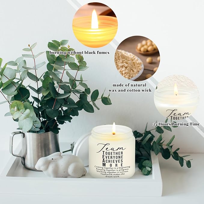 Fumete 10 Pcs Jars Scented Soy Candles 3.5 oz May You Be Proud of The Difference Candles Team Thank You Gifts for Employee Appreciation Gifts Coworker Vet Tech Nurse Teachers(White,Team) - Bloomnest