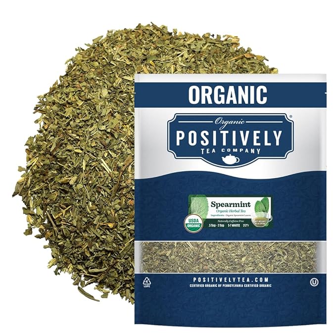 Organic Positively Tea Company, Spearmint Leaf Herbal Tea, Loose Leaf, 16 Ounce - Bloomnest