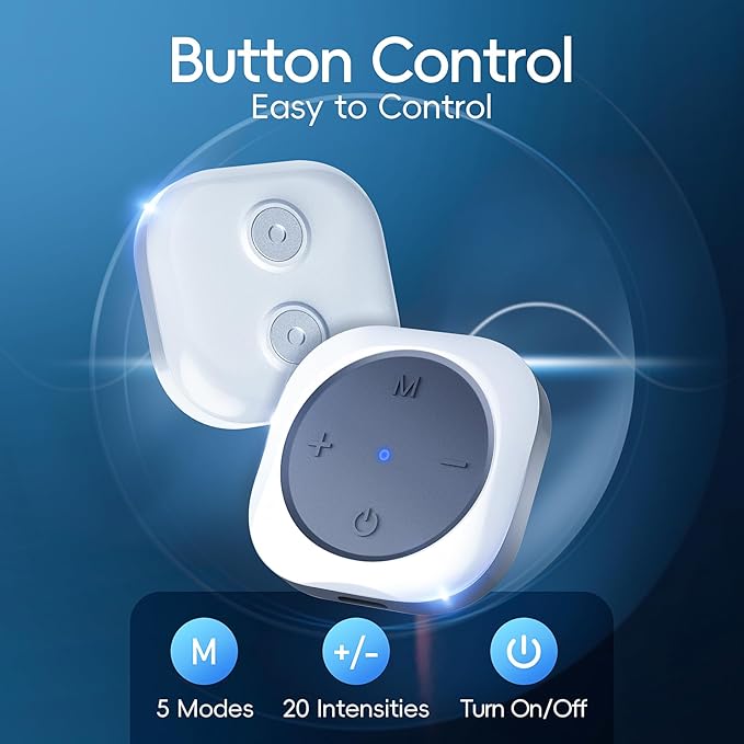 Comfytemp Wireless TENS Unit Machine for Pain Relief, FSA HSA Eligible TENS Unit Muscle Stimulator with Two Sets, Up to 30 Modes TENS Device for Back Pain, Rechargeable Portable with APP Control Comfytemp