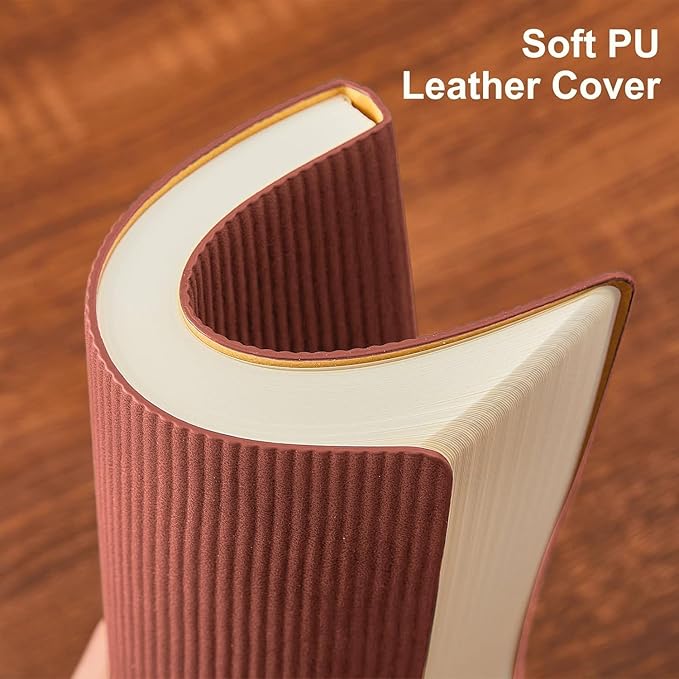 Lined Journal Notebook for Work College Ruled Note Book 5.79"x8.27" A5 PU Leather Daily Journaling 216 Pages for Women Men Writing Home School Supplies Business (Darkgreen/Darkpink) - Bloomnest