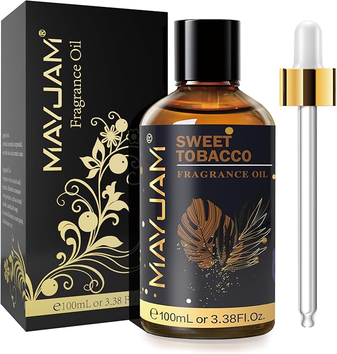 MAYJAM 100ML/3.38FL.OZ Sweet Tobacco Fragrance Oils with Glass Dropper, Essential Oils for Diffusers for Home, Long Lasting Scented Oils for Diffusers Soap Candle Making - Bloomnest